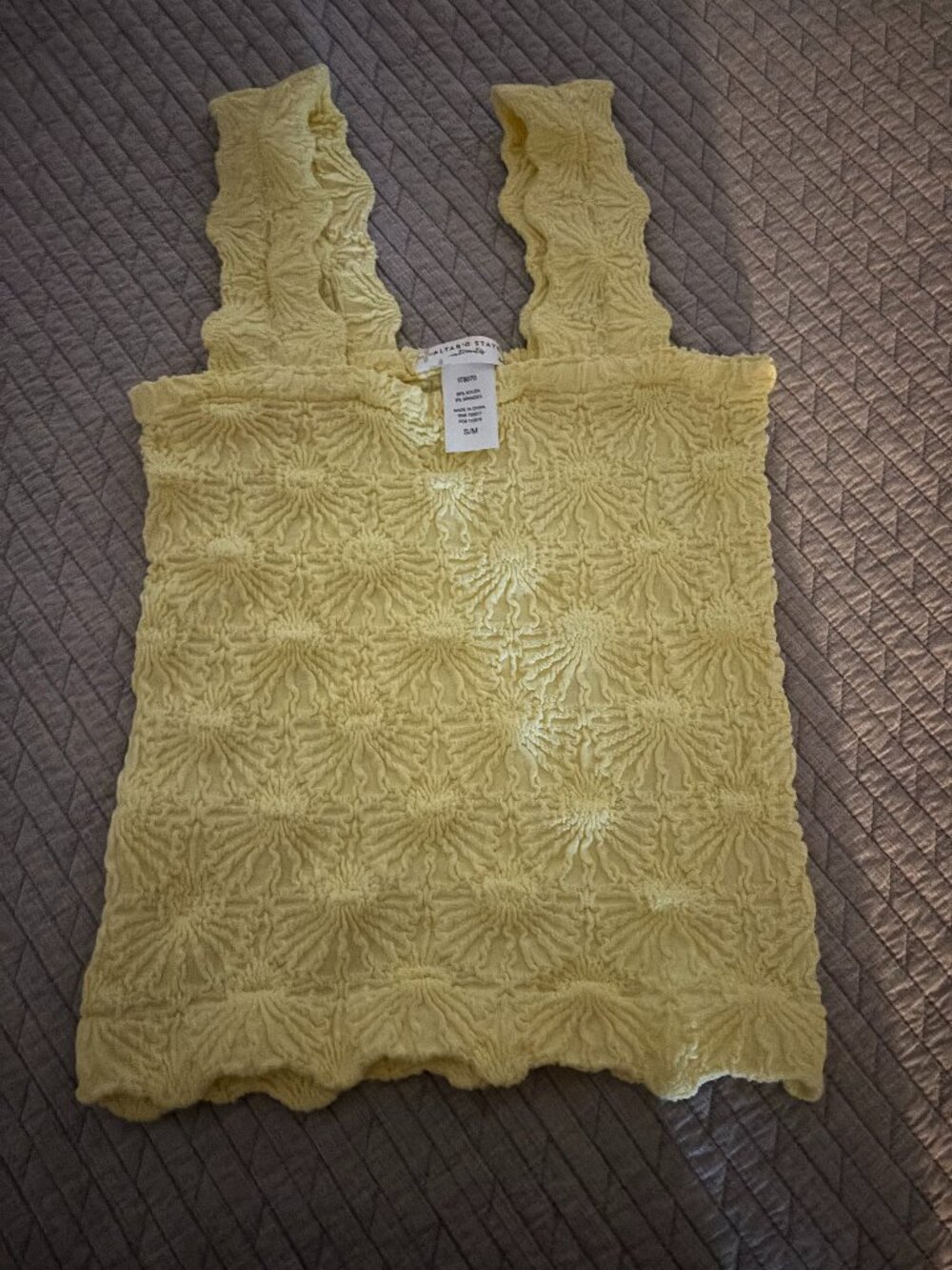 SOFT Yellow Spandex and Nylon Intimates Top Size Small